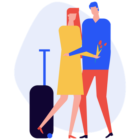 Couple en vacances  Illustration