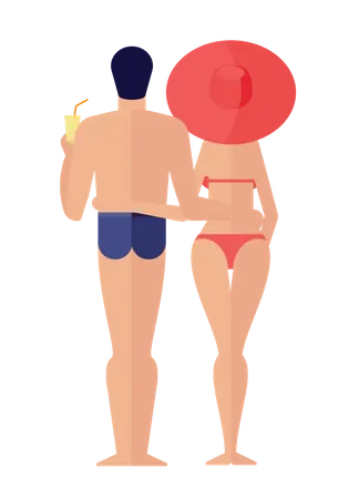 Couple en vacances  Illustration