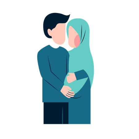 Couple enceinte islamique  Illustration