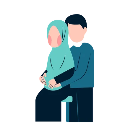 Couple enceinte islamique  Illustration