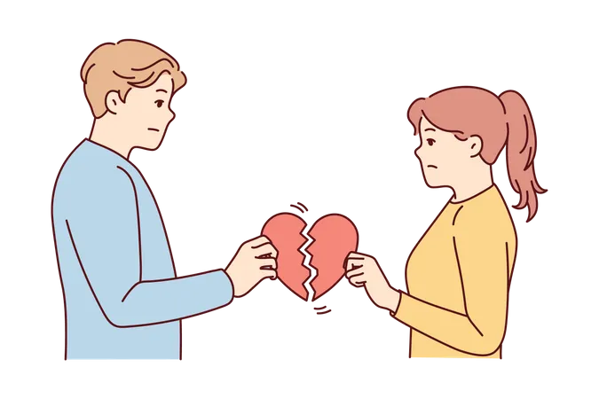 Couple ending relationship Illustration