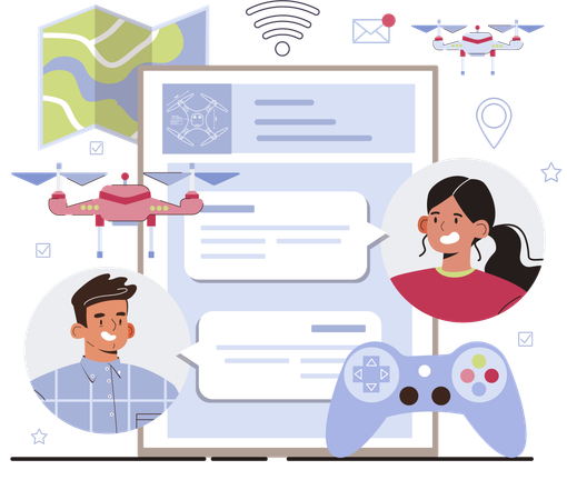 Couple enjoy playing video games  イラスト