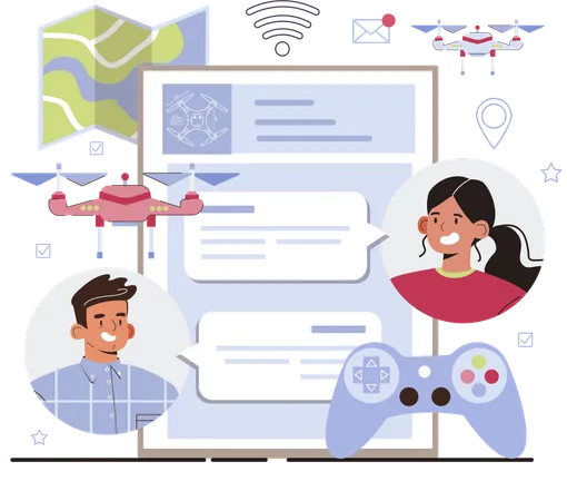 Couple enjoy playing video games  Illustration