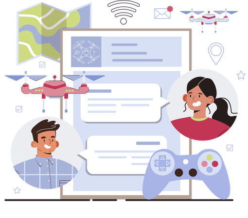 Couple enjoy playing video games  Illustration