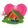 illustration for couple enjoy camping