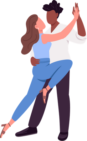 Couple enjoying dance lesson  Illustration