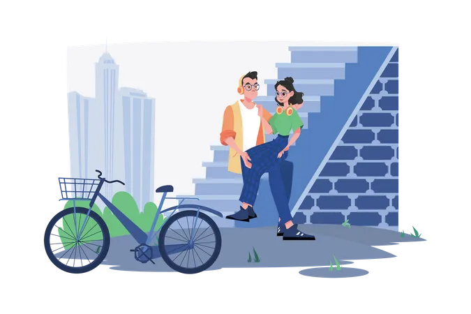 Couple In Love Illustration Concept A Flat Illustration Isolated On White Background Illustration