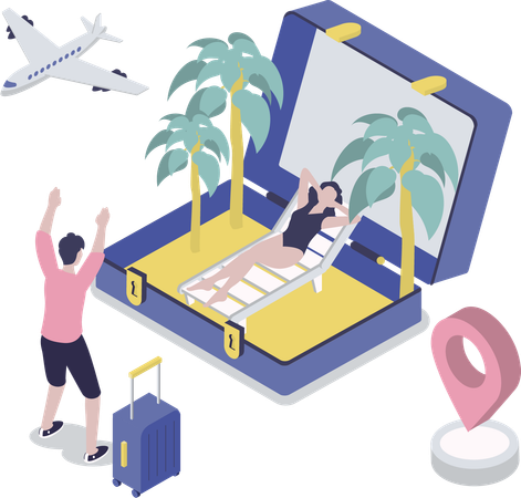 Couple enjoying their holidays  Illustration