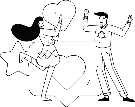 Couple enjoying valentine day  Illustration