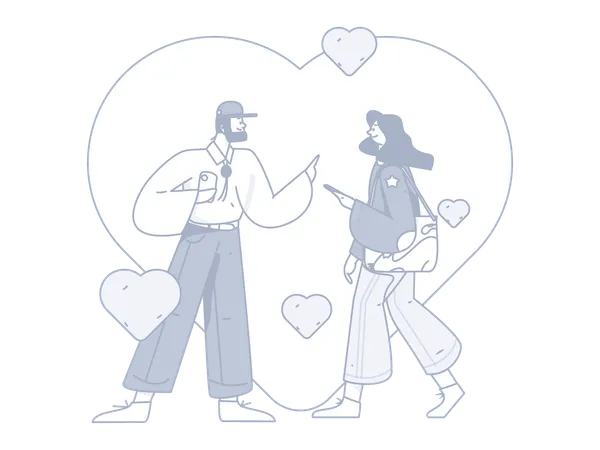 Couple ensemble pour la Saint-Valentin  Illustration