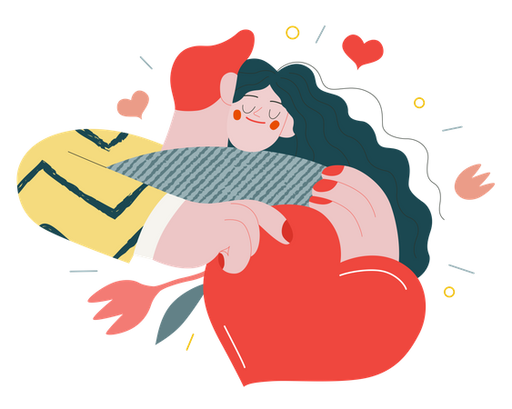 Couple, étreindre  Illustration