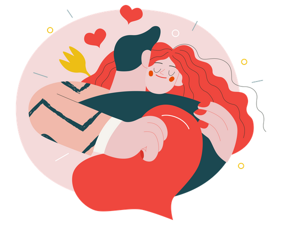 Couple, étreindre  Illustration