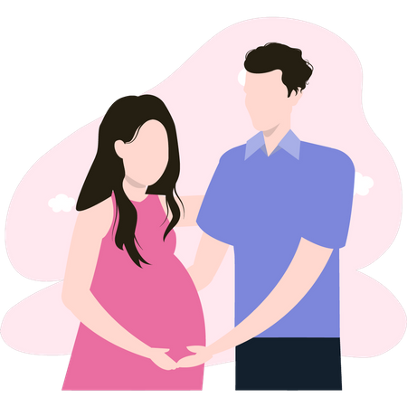 Couple expecting a baby  Illustration