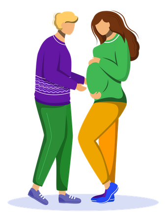 Couple expecting baby Illustration