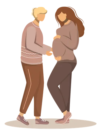 Couple expecting baby  Illustration