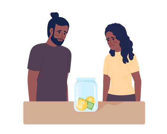 Couple facing financial struggles  Illustration