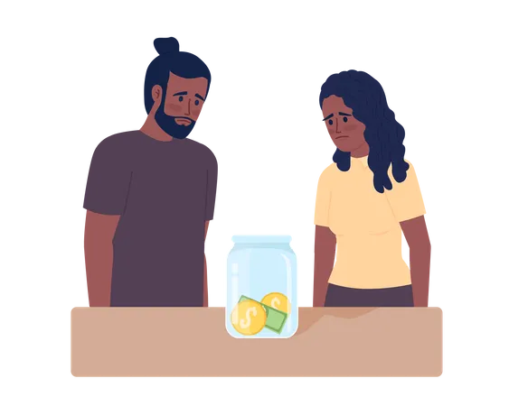 Couple facing financial struggles  Illustration