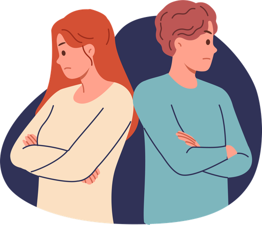 Couple facing issues in marriage  Illustration