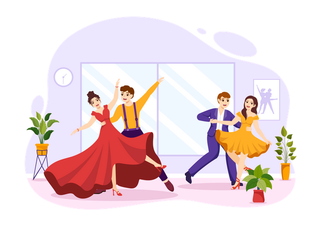 Couple faisant du ballet  Illustration