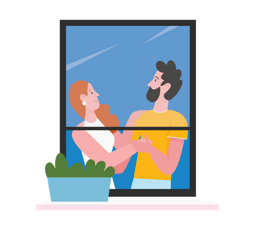 Couple faisant une romance  Illustration