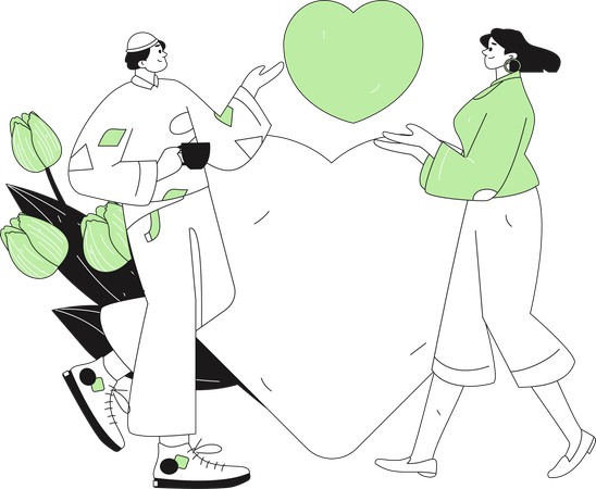 Couple falls in love again after divorce  Illustration