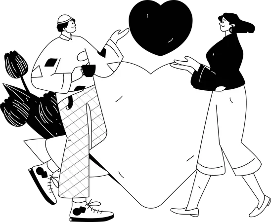 Couple falls in love again after divorce  Illustration