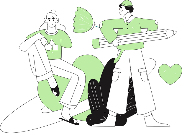 Couple feeling love  Illustration