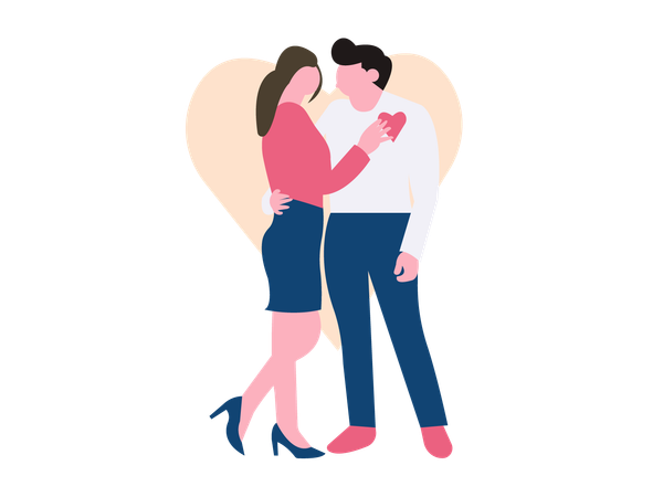 Couple feeling loved on valentines day  Illustration