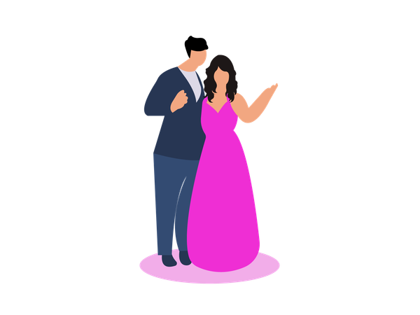 Couple feeling loved on valentines day  Illustration