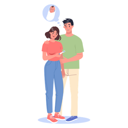 Couple feeling sad due to infertility  Illustration