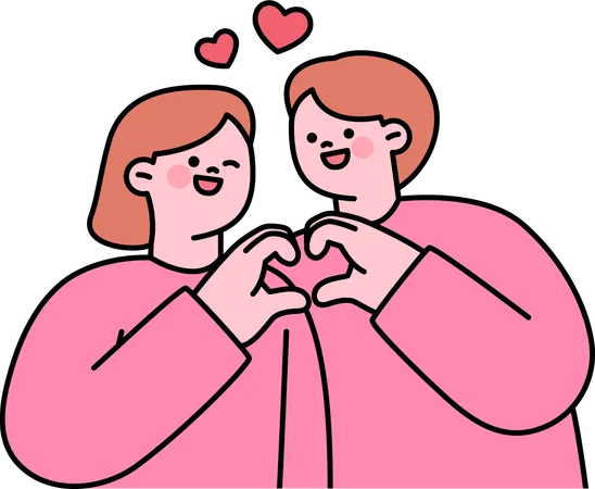 Couple feels lovely  Illustration