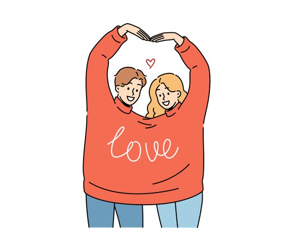 Couple feels romantic  Illustration