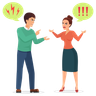 illustrations of couple fight