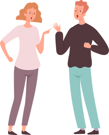 Couple fighting  Illustration