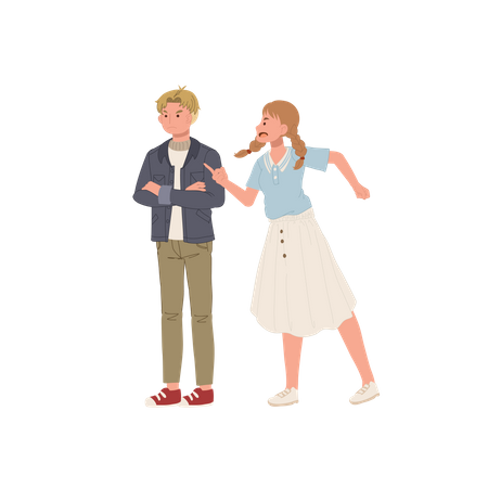 Couple Fighting  Illustration