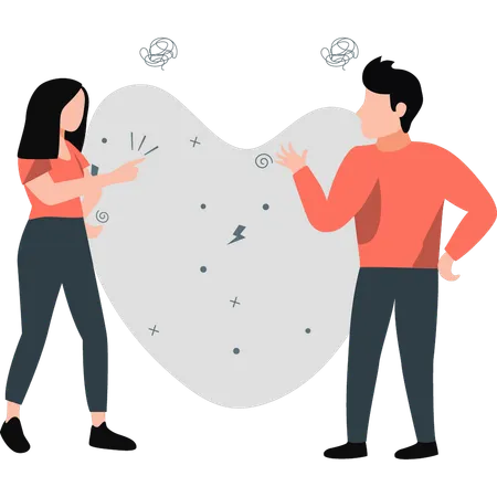 Couple fighting with eachother  Illustration