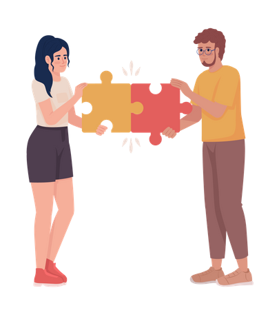 Couple fixing relationship Illustration