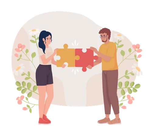 Couple fixing relationship  Illustration