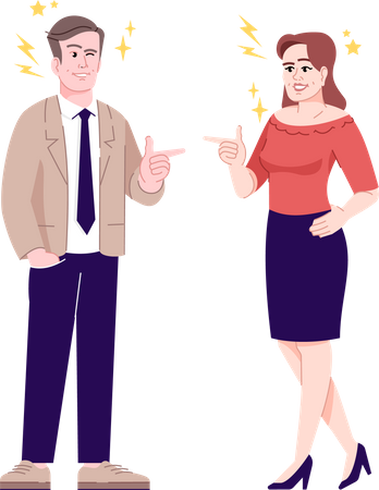 Couple flirtant  Illustration