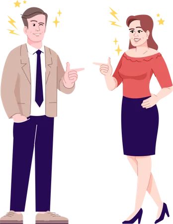 Couple flirtant  Illustration