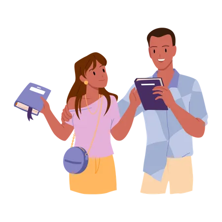 Couple getting book  Illustration