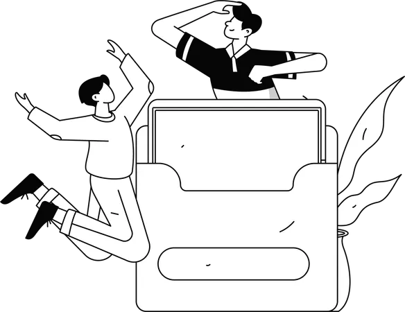Couple getting coupons from online purchases  Illustration