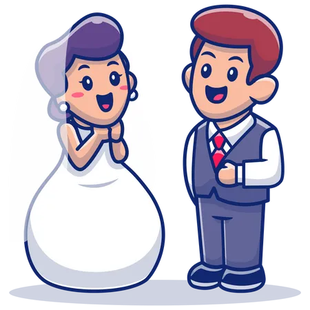 Couple getting married Illustration