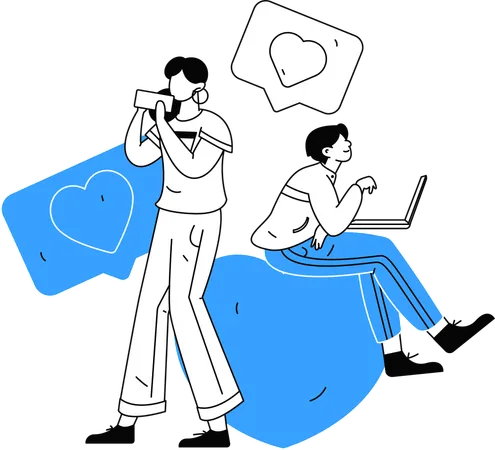 Couple giving Customer Rating  Illustration