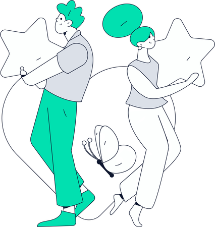 Couple giving each other priority  Illustration