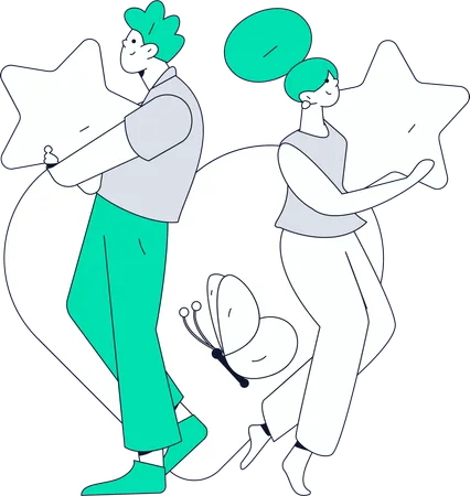 Couple giving each other priority  Illustration