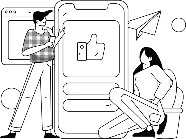 Couple giving product review  Illustration