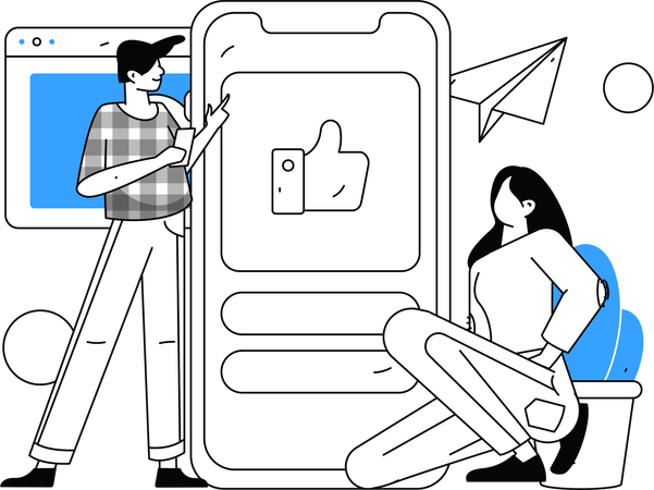 Couple giving product review  Illustration