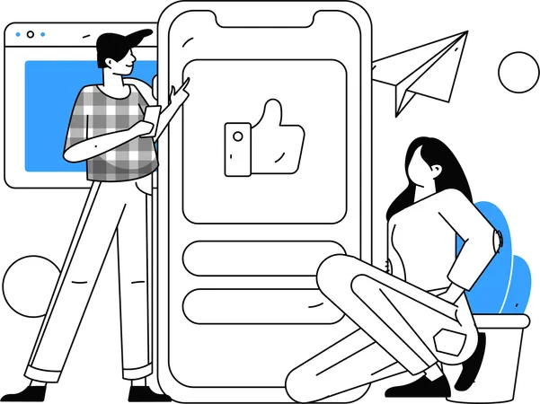 Couple giving product review  Illustration