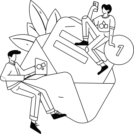 Couple giving User Experience  Illustration